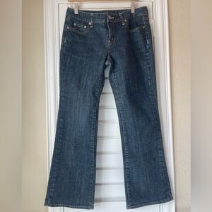 Banana Republic size 10P dark blue denim jeans boot cut